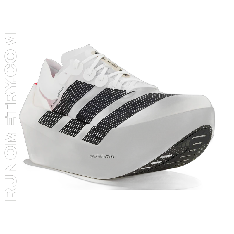 adidas ADIZERO Prime X EVO, widok z boku, Biały