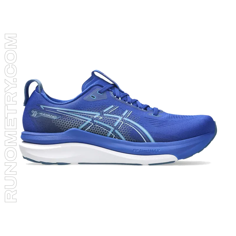 ASICS Gel-Kayano 33, side view, Blue