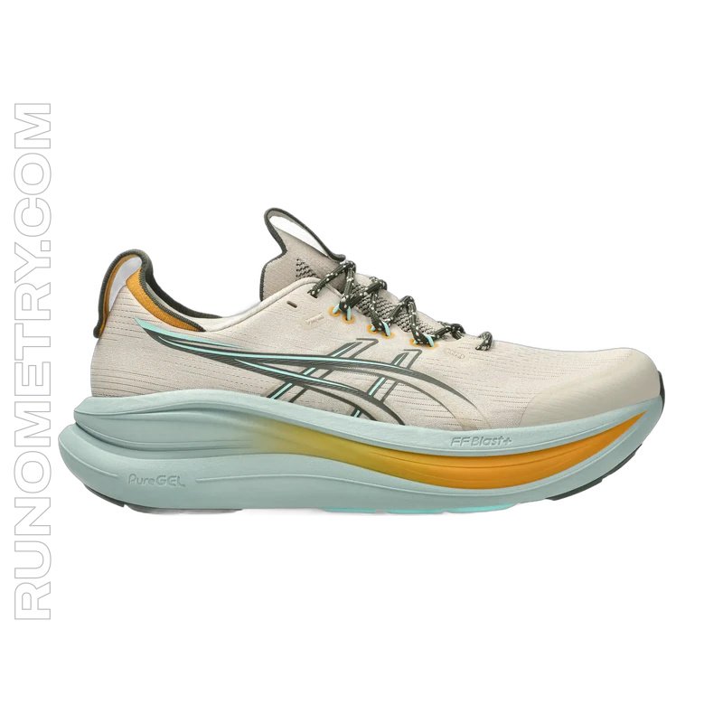 ASICS Gel-Nimbus 28 TR, vedere laterală, Bej