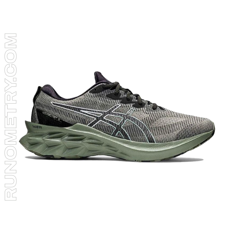 ASICS Novablast 2, vista laterale, Grigio