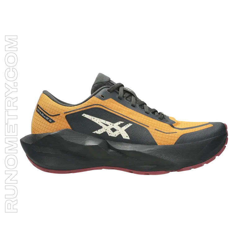 ASICS Novablast 6 GTX, vista lateral, Amarelo