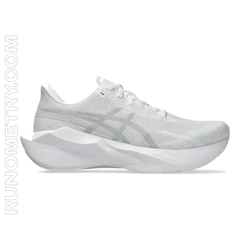 ASICS Novablast 6, widok z boku, Biały