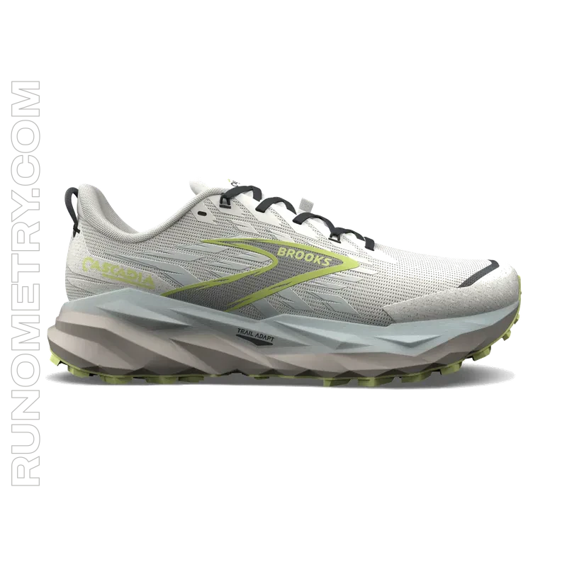 Brooks Cascadia 19, side view, White
