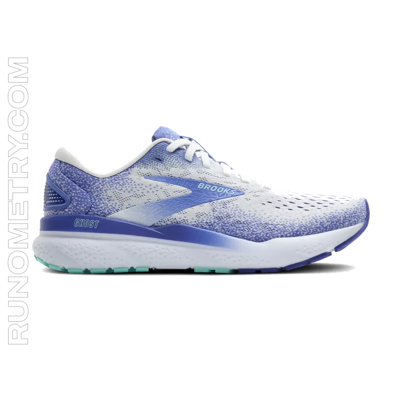 Brooks Ghost 16, zijaanzicht, Wit