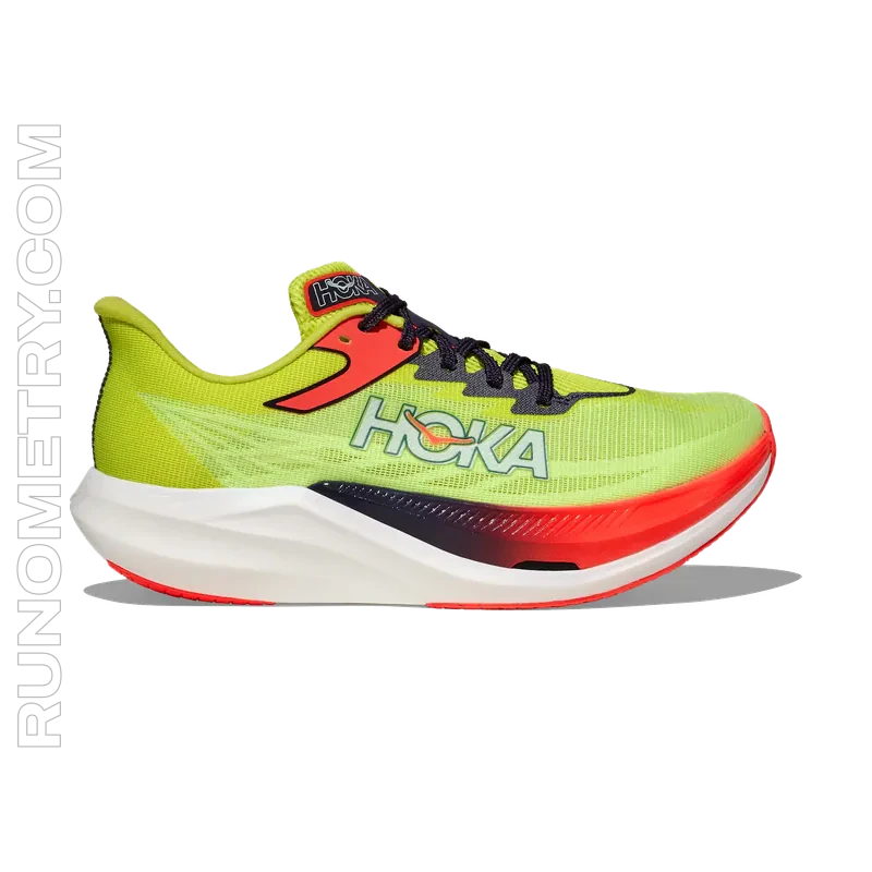 HOKA Rocket X 3, pohled z boku, Žlutá