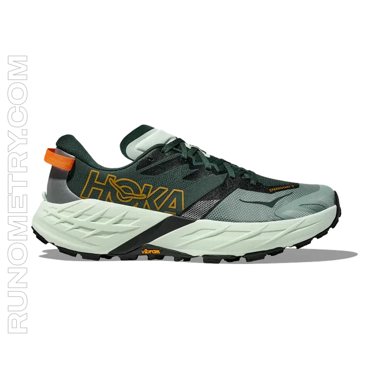 HOKA Speedgoat 7, vista laterale, Verde
