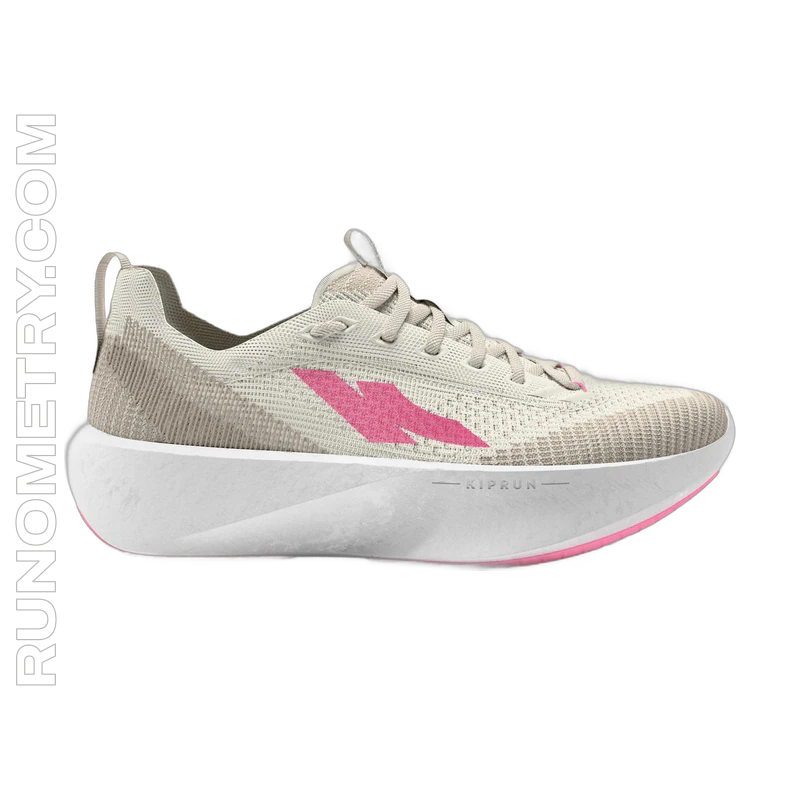 Kiprun Kipnext, side view, beige et rose