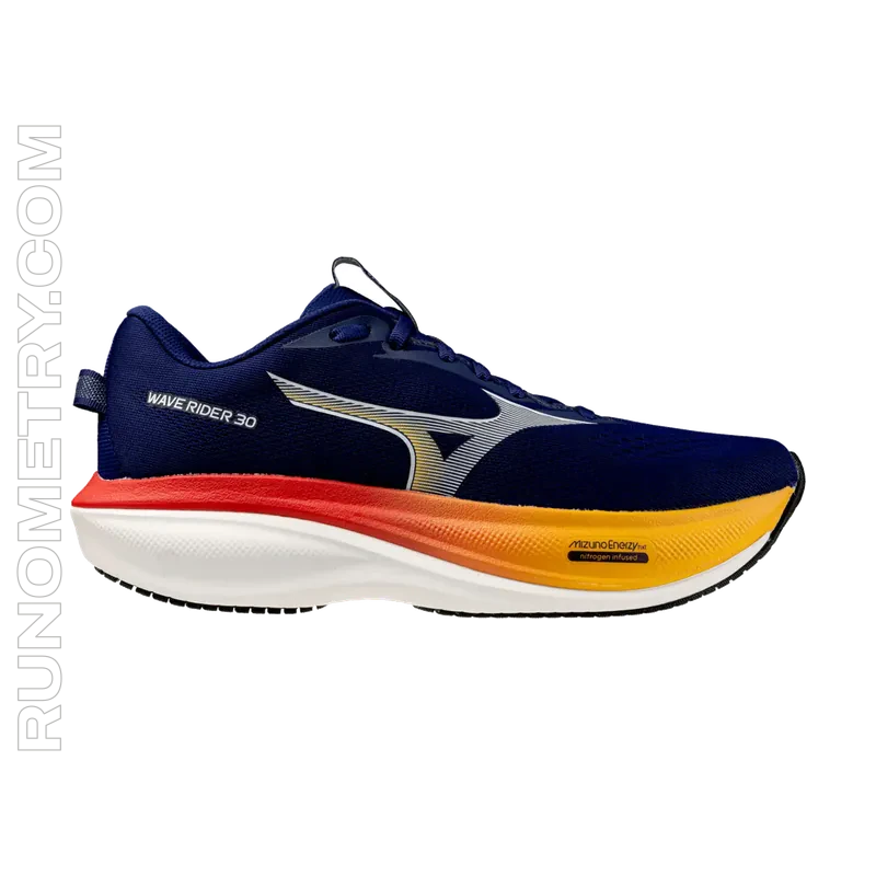 Mizuno Wave Rider 30, widok z boku, Niebieski