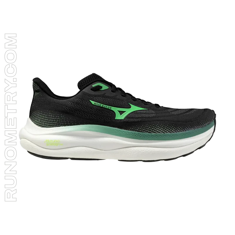 Mizuno Wave Sky 9, pohled z boku, Černá