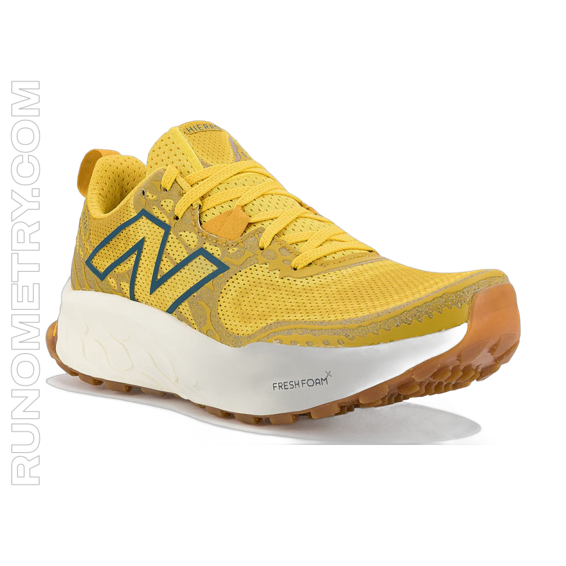 New Balance Fresh Foam X Hierro v8, vue de côté, Jaune/or