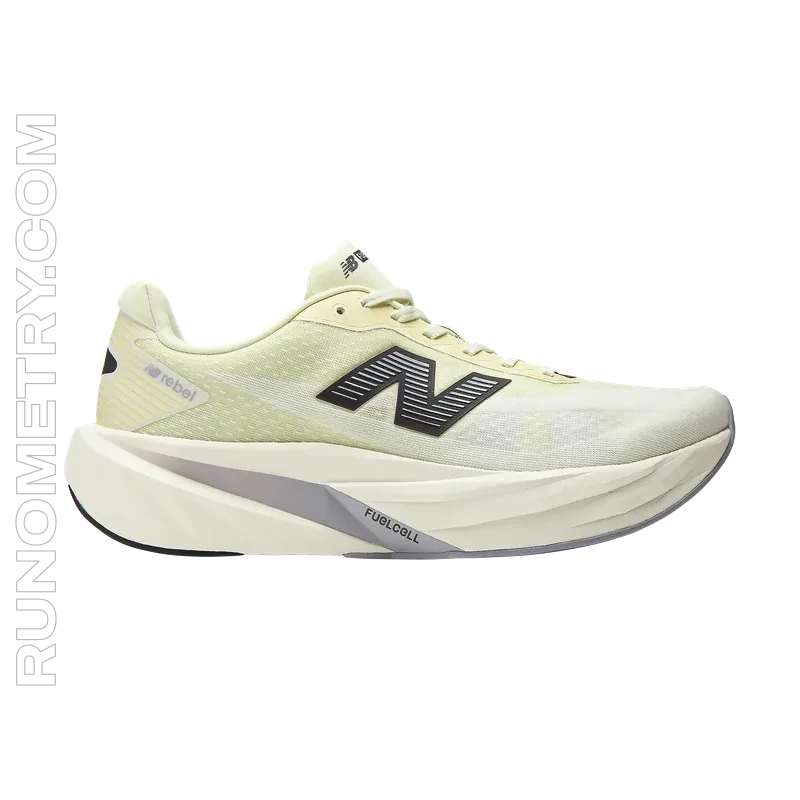 New Balance FuelCell Rebel v5, side view, Beige