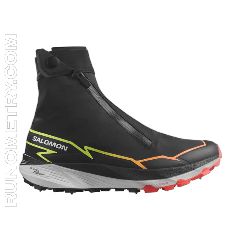 Salomon Winter Cross Spike, Seitenansicht, Noir / Orange / Jaune