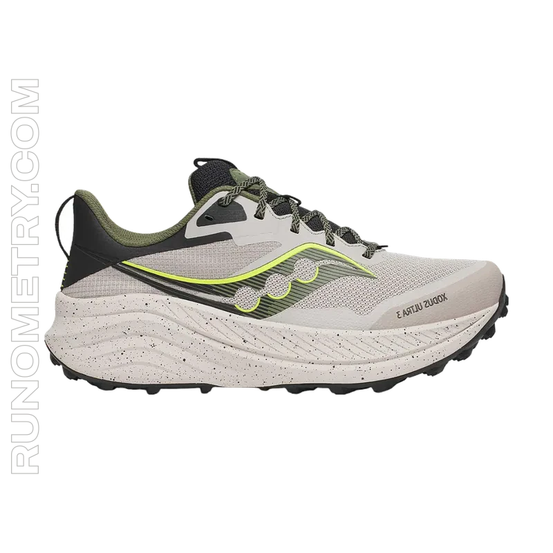Saucony Xodus Ultra 3, pohled z boku, Šedá